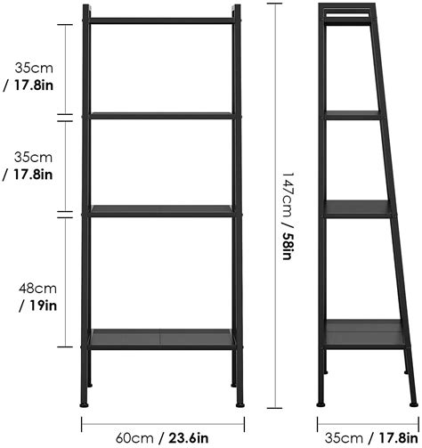Buy Homfa 4 Tier Ladder Bookshelf, Metal Stand Shelves Plant Rack for ...