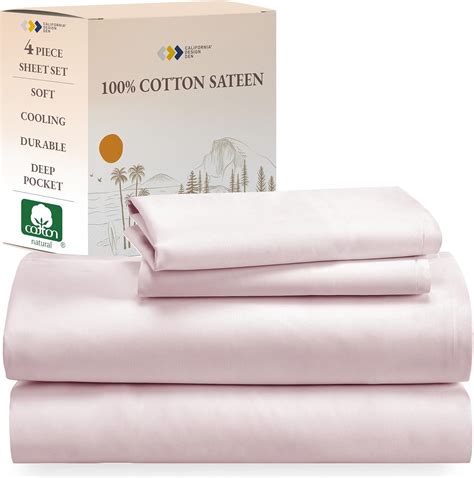 Amazon.com: Queen Sheet Set - Natural 100% Cotton Bed Sheets Queen Size ...