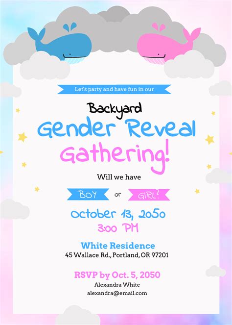 Free Gender Reveal Invitation Templates, Editable and Printable