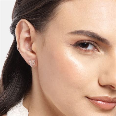 Heartfelt Radiance Rose Gold-Plated CZ 925 Sterling Silver Earrings – Zavya