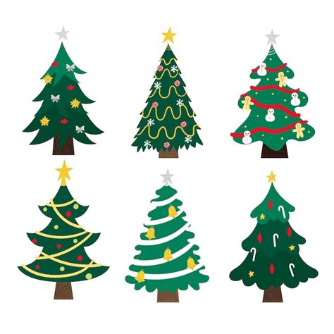 Hand drawn christmas tree collection | Free Vector
