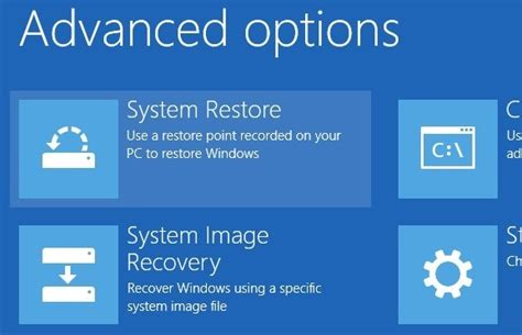 Image result for Advanced Options System Restore Windows 1.0