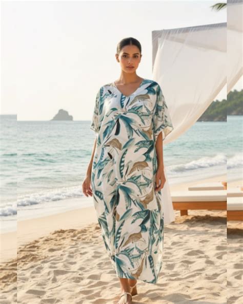 Leafy Kaftan Cover Up | Fiesta Resortwear – Fiesta Resortwear