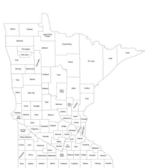 Minnesota County Map with County Names Free Download