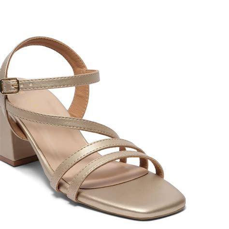 Buy Juliana Gold Block Heel Sandals for Women Online | Eridani