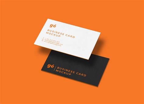 Free Floating Business Cards Mockup (PSD)