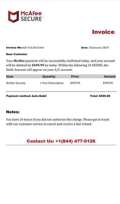 Scam email Mcafee subscriptions. : r/ScamNumbers