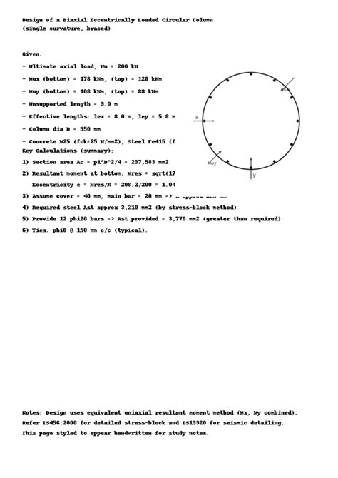 Biaxial Column Design Notes (Course Code: BCD 101) - Studocu