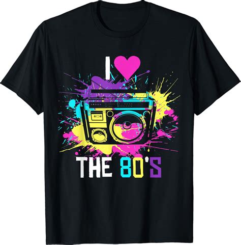I Love The 80s Shirt - Cassette Boombox Eighties T Shirt: Amazon.co.uk ...