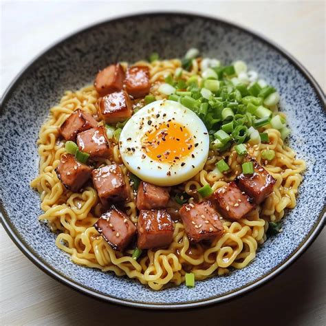 10-Minute Creamy Spam Ramen Recipe with Soft Eggs - Cooking Keys