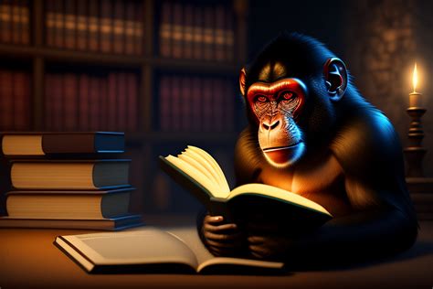 Monkey Reading Book