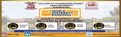Department of Mechanical Engineering | Anna University Chennai