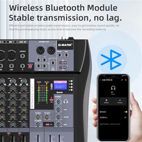 Buy G-MARK MR80S Audio Mixer Interface USB Bluetooth Mixing Console 8 ...