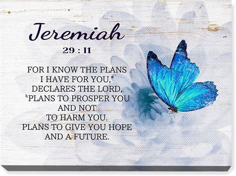 KSIW-Jeremiah 29:11 Wall Decor,Bible Verse Canvas Wall Art UnUnframed ...