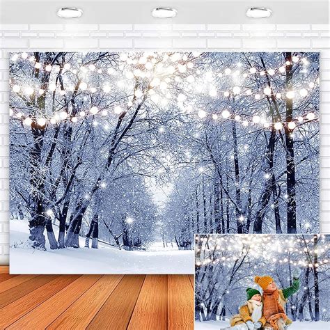 Buy Mocsicka Winter Snow Scene Backdrop Snow Forest Family Party ...