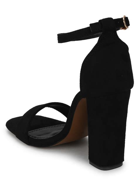 Black Micro Block Heel Sandals – Truffle Collection