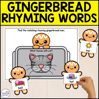 Gingerbread Man Rhyming Words | Matching Rhyming Words by Teaching Autism