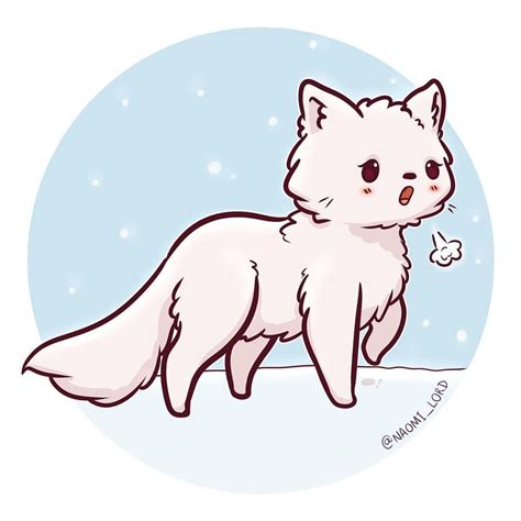 How To Draw A Cute Arctic Fox Easy - Design Talk