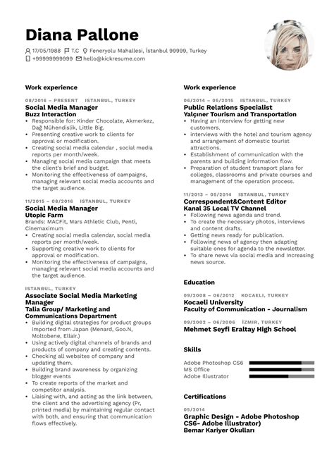 L'Oréal Social Media Manager Resume Sample | Kickresume