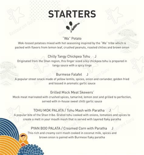 Menu at Burma Burma Restaurant & Tea Room, Noida