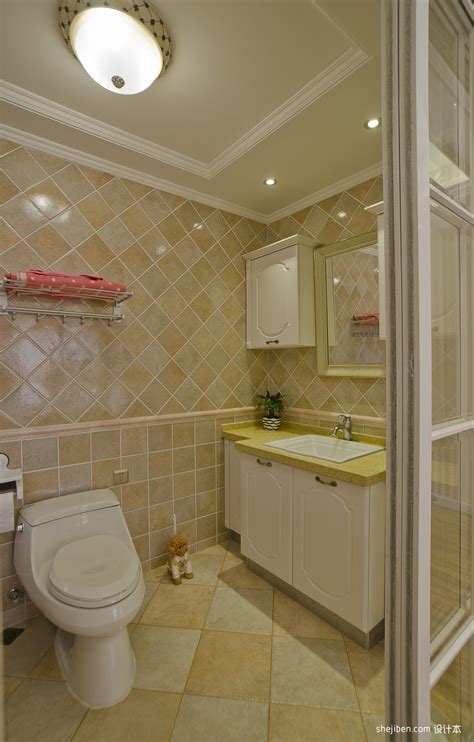 新中式_卫生间浴室柜装修设计效果图 – 设计本装修效果图