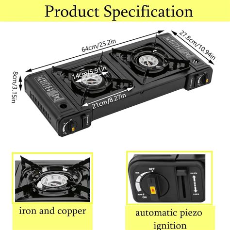 GXFCHYL Butane Camping Gas Stove, 2 Burners Butane Stove India | Ubuy