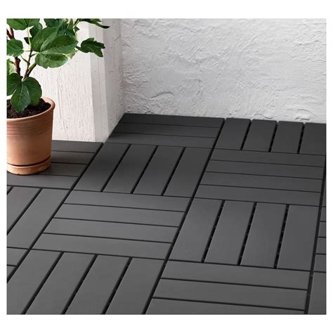 RUNNEN floor decking, outdoor, dark grey, 0.81 m² (9 sq feet) - IKEA