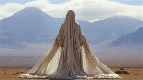 Premium AI Image | A person in a white robe with long white cape