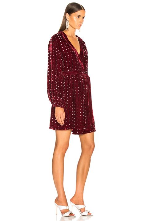 retrofete Kelly Robe Dress in Burgundy & Pearl | FWRD