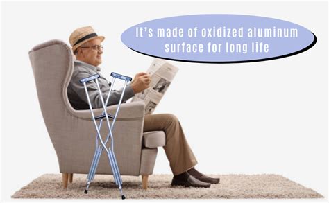 ZQP SURGICAL sln Height Adjustable 2Pcs Ultralight Underarm Crutch ...