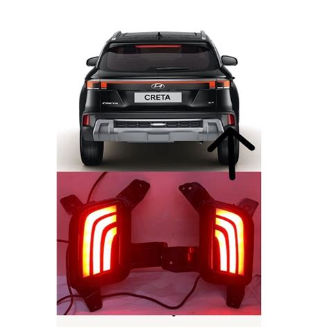 rear bumper led light reflector compatiable for creta 2024 present with ...