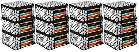 Kuber Industries Polka Dots Design 12 Piece Non Woven Fabric Saree Cov ...