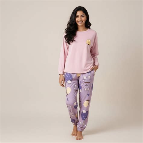 Plum Bear Cutie Loungewear Padded PJ Set – Cozy Edition
