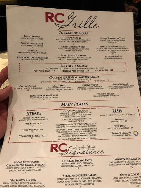 Menu at River City Grille Warrensville Heights Ohio pub & bar, Beachwood