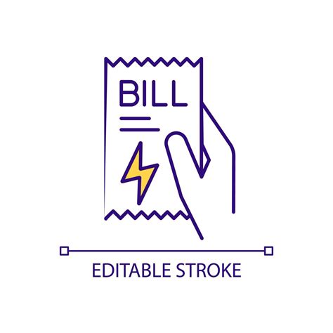 Check electricity bill RGB color icon. Monthly payment. Essential ...