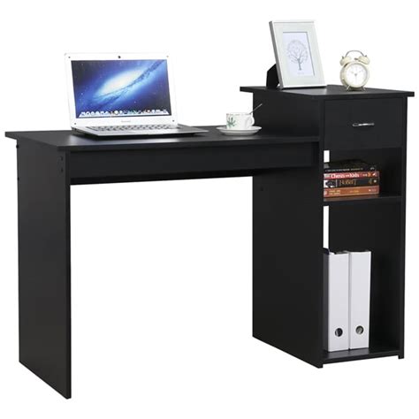 Yaheetech Black Computer Desk with Drawers and Storage Shelves India | Ubuy