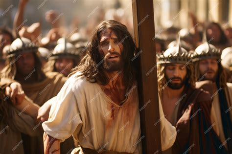 Premium Photo | Jesus Christ walking through the streets among a crowd ...