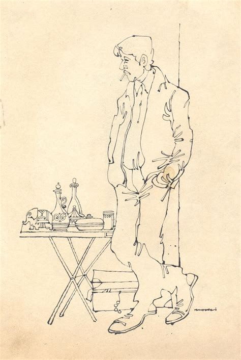 "Mario Miranda Original B172": Light Brown Pen Ink Drawing by Mario ...
