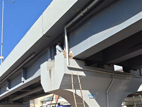Navsari Maroli Mahuvar Railway Flyover Bridge Crack Repair Work Photos ...