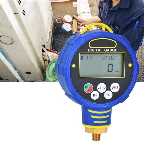 Digital Gas Pressure Vacuum Air Conditioning Refrigerant Meter with 1/8 ...