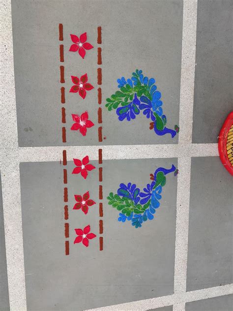 Haoser Peacock Rangoli Stencil for Diwali, 3mm MDF Big Rangoli Stencil ...