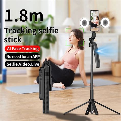 PHOTOMAX AI Auto Face Tracking Selfie Stick 1.8M Extendable Tripod, 360 ...