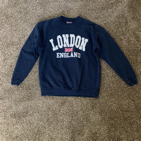 Navy blue London England sweatshirt streetwear Size... - Depop