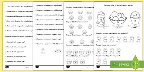 Counting in 2s, 5s and 10s Worksheet