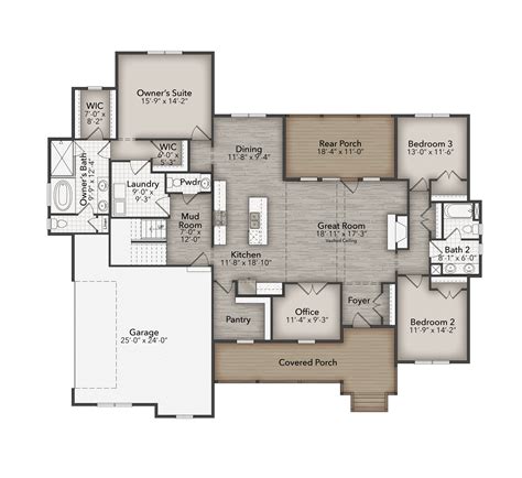 Magnolia Floor Plan | 3 Beds, 2.5 Baths | Brown Haven Homes