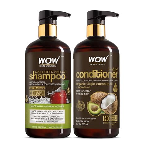 Wow Apple Cider Vinegar Shampoo & Hair Conditioner Set - Increase Gloss ...