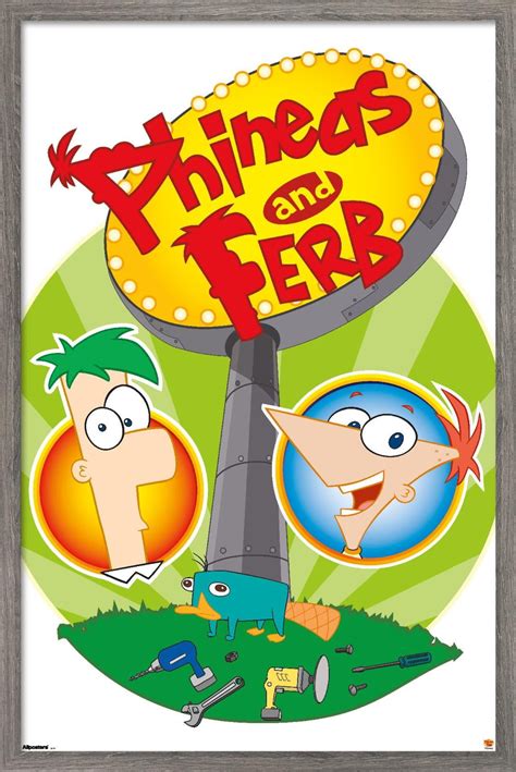 Disney Phineas and Ferb - Logo Wall Poster, 14.725" x 22.375" Framed ...