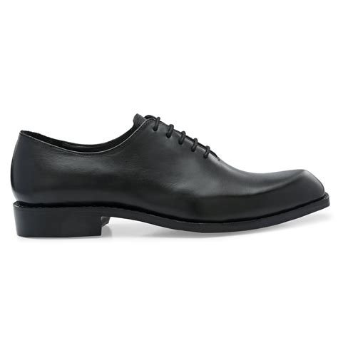 Edge Oxford Diamond Shaped Black Italian Leather Dress Shoes Reverse G ...