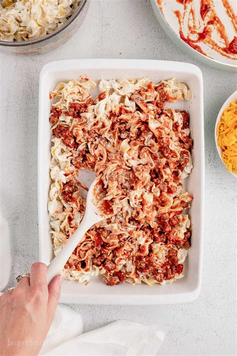 Cheesy Hamburger Noodle Casserole l Beyond Frosting