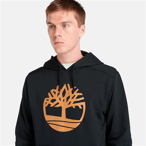 Timberland Tree Logo Hoodie - Black/Wheat | Timberland US